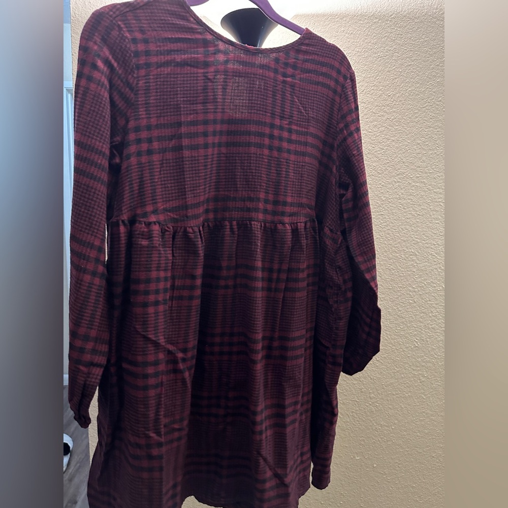 Wild Fable Burgundy Plaid Top